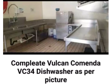 Second Hand Industrial Vulcan Comenda VC34 Dishwasher complete